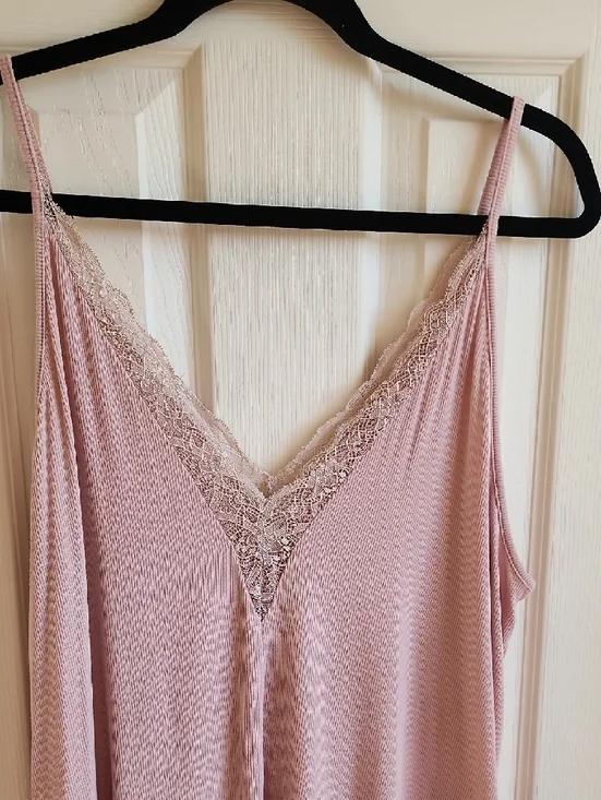 American Eagle Outfitters Blush Pink Lace Trim Tank Top XL - Picture 2 of 5